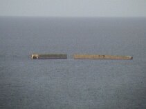 cliffmulberry Close-up of the Mulberry Harbour from the Cliff top