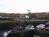 flatfrontr The view from my flat in Dublin looking to the right where there is a bowling green.