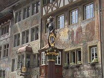 SteinAmRhein4 Stein am Rhein - a beatiful picturesque village. Dates from around 15-1600, lovely murals on the houses