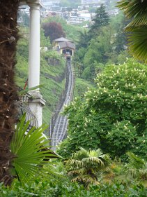 Funicular A funicular track up the mountain, there are 4 or 5 around Lugano