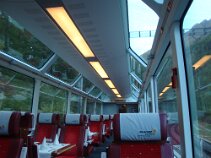 Glacier Express 1st Class The Glacier Express, the slowest express in the world. I took it back from Zermatt to Chur