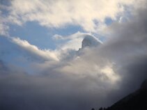 View from Balcony Tues PM The Matterhorn starts to come out